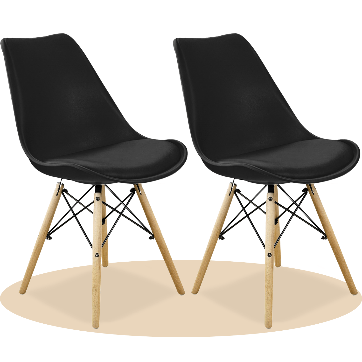 Sillas para Comedor, Sillas para Cocina con Asiento Blando, Tapizado y Patas Resistentes de Madera de Haya, Sillas Nórdicas Minimalistas, 49.5 x 44 x 79.5 cm