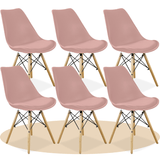 Sillas para Comedor, Sillas para Cocina con Asiento Blando, Tapizado y Patas Resistentes de Madera de Haya, Sillas Nórdicas Minimalistas, 49.5 x 44 x 79.5 cm