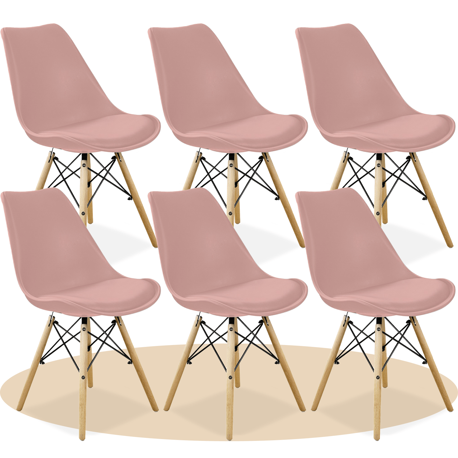 Sillas para Comedor, Sillas para Cocina con Asiento Blando, Tapizado y Patas Resistentes de Madera de Haya, Sillas Nórdicas Minimalistas, 49.5 x 44 x 79.5 cm