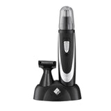 Recortadora de Nariz para Hombre, Recortadora 2 en 1, Recortadora Barba Hombre, Recortadora Pelo para Nariz y Orejas, Incluye Soporte, Carga USB, Cepillo de Limpieza y Tapa Protectora
