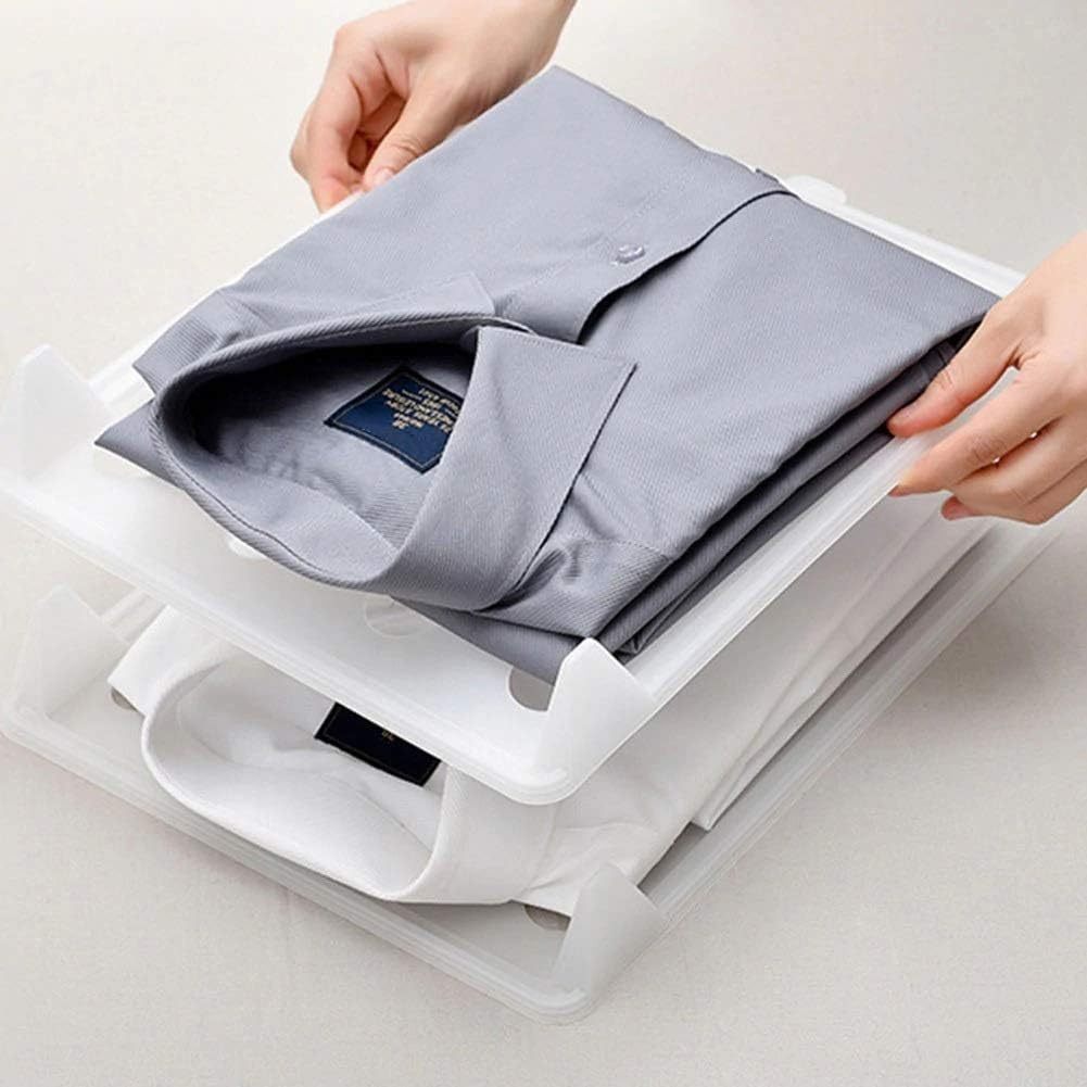 x10 Separador de Ropa, Organizador Ropa, Divisor Ropa, Separadores de Plástico, Organizador de Camisas, Camisetas, Ropa. Resistente, Antihumedad y Antiarrugas, Organiza Armarios, Cajoneras y Estanterías