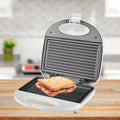 Sandwichera Electrica 750W, Tostadora con Revestimiento Antiadherente de Fácil Limpieza, Placa Forma Grill, Indicador LED, Exterior Frío al Tacto, Patas de Plástico Antideslizantes