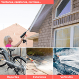 Pistola de Agua a Presión Multifunción con Batería Recargable, Boquilla Ajustable y Filtro Inoxidable, Ideal para Jardinería, Limpieza del Hogar y Lavado de Coches