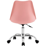 Silla Escritorio Ergonómica con Ruedas, Silla Oficina Giratoria con Altura Ajustable, Acolchada, Estilo Nórdico, Ideal para Estudio y Oficina