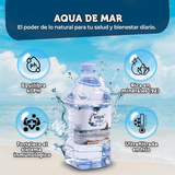 Agua de Mar Hipertónica, 6 Garrafas de 2 Litros, Rica en Minerales, Equilibra el PH, Fortalece el Sistema Inmunológico, Ultrafiltrada en Frío, Captada en el Parque Natural Cabo de Gata (Almería)
