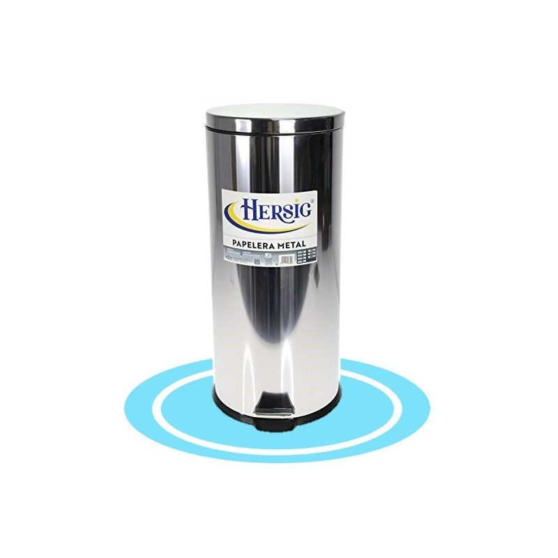 Cubo de Basura con Pedal, Acero Inoxidable Cromado