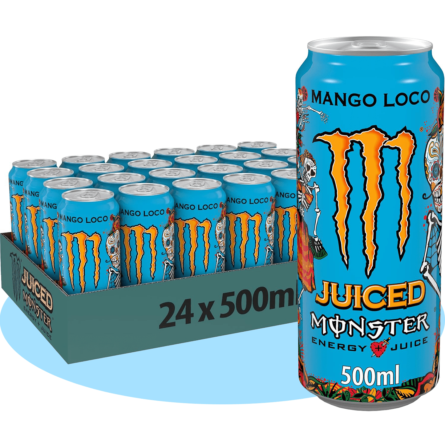 MONSTER ENERGY Mango Loco Bebida Energética, 12/24 Latas de 500ml