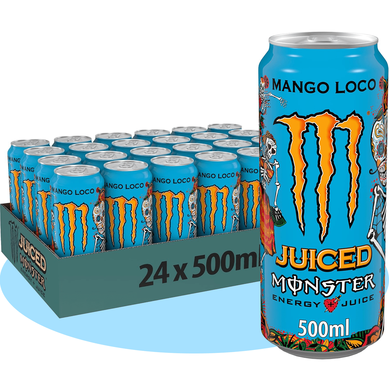 MONSTER ENERGY Mango Loco Bebida Energética, 12/24 Latas de 500ml