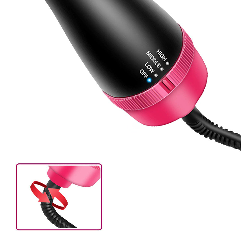 Cepillo Secador Efecto Volumen, Iones Negativos, Elimina Estática y Frizz, Diseño Ovalado para Distintos Acabados, Mejora el Brillo Natural del Cabello, 3 Niveles de Temperatura, Moldea, Desenreda y Seca el Pelo, Mango Ergonómico, Cable Giratorio 360º