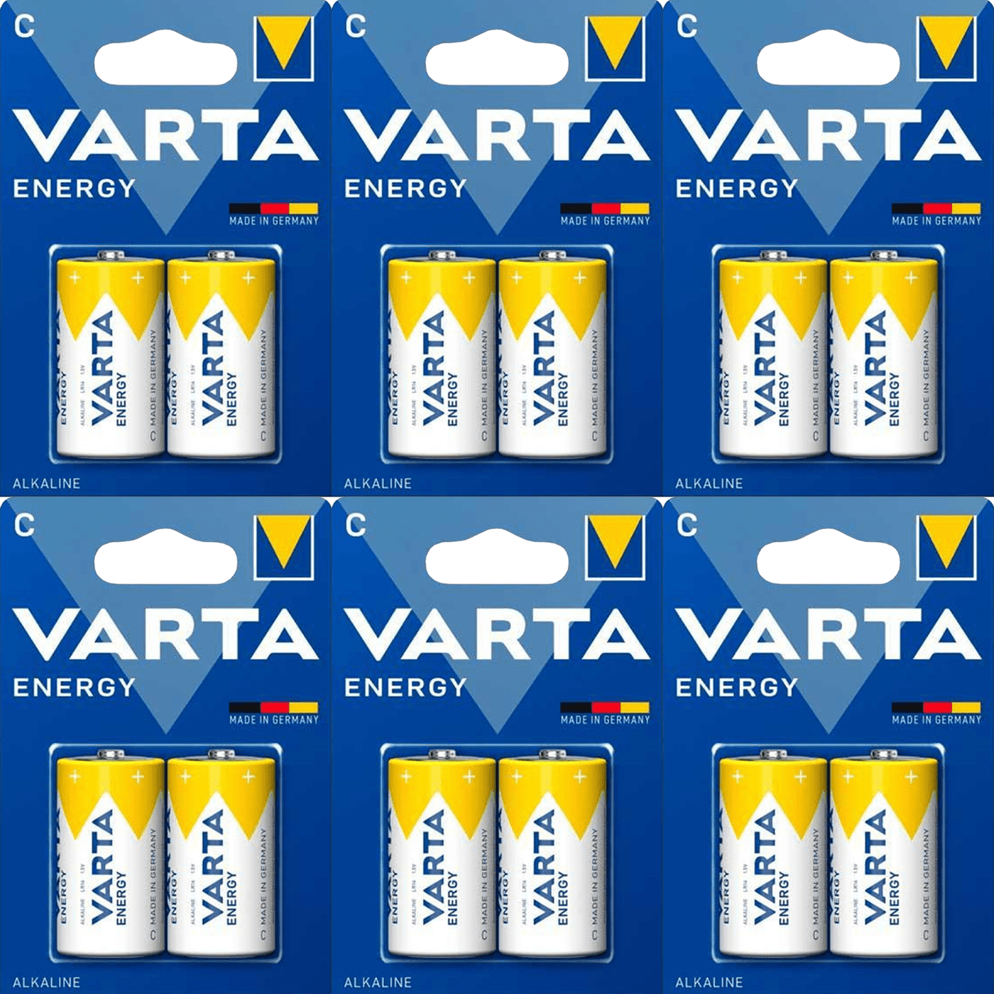 Pilas C Alcalinas de Alto Rendimiento, VARTA Energy, Larga Duración, Energía Continua, Ideal para Juguetes, Linternas Medianas, Radios Portátiles, Equipos de Audio y Otros Dispositivos de Consumo Moderado - VARTA