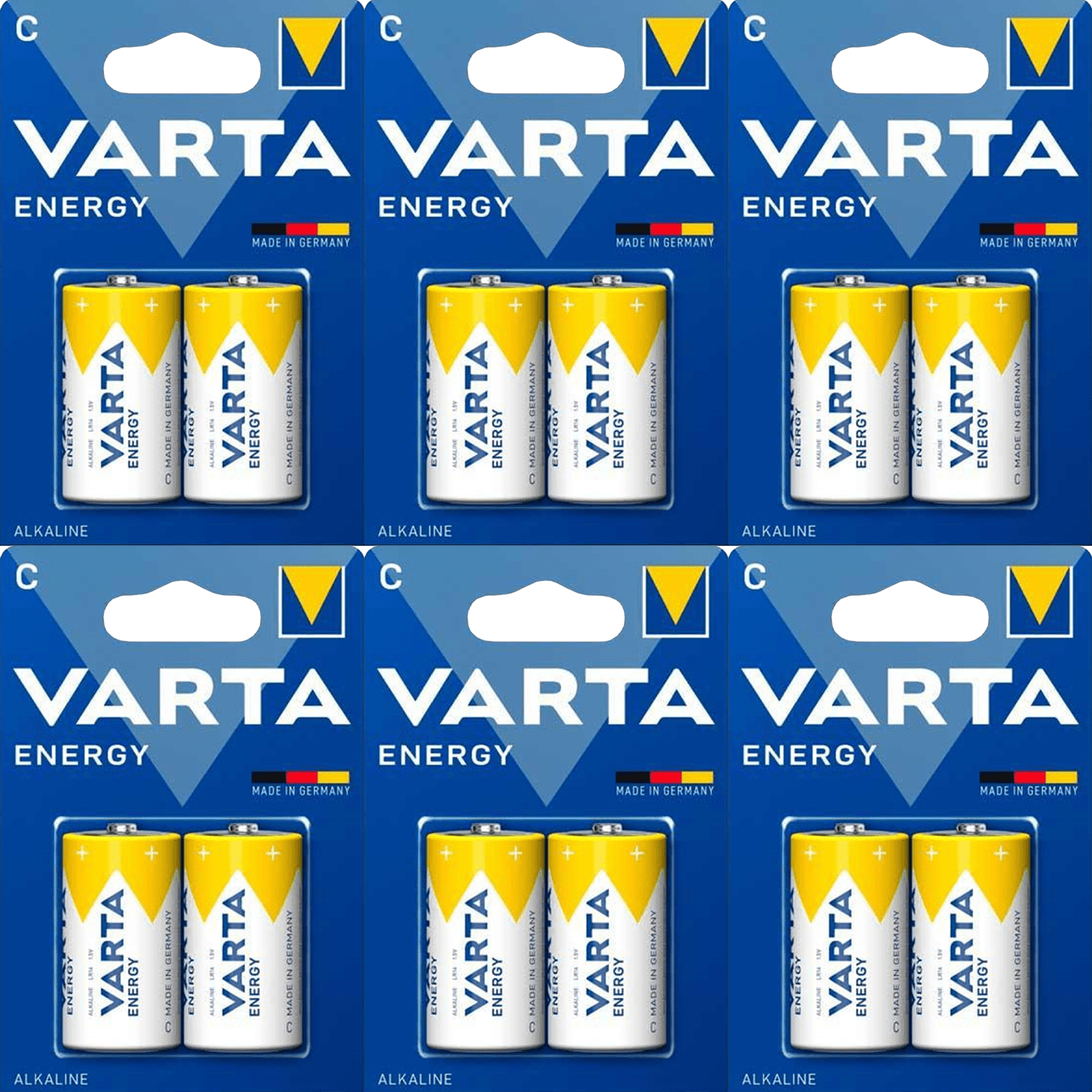 Pilas C Alcalinas de Alto Rendimiento, VARTA Energy, Larga Duración, Energía Continua, Ideal para Juguetes, Linternas Medianas, Radios Portátiles, Equipos de Audio y Otros Dispositivos de Consumo Moderado - VARTA
