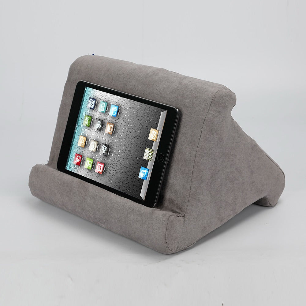 Soporte para Tablet y Móvil de 3 Ángulos para Adaptarse a Cualquier posición y lugar, Soporte Estable Hecho de Goma Espuma con Tejido Muy Suave, 28 x 27 x 20,5 cm