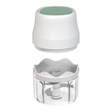 Picadora Electrica de Alimentos Recargable USB, 300ml de Capacidad, Recipiente de Cristal, Batería 1300 mAh, Trocea, Mezcla, Machaca y Muele, Triple Cuchilla de Acero, Resistente, Fácil de Limpiar, Perfecto para Fruta, Verdura, Carne, Hierbas