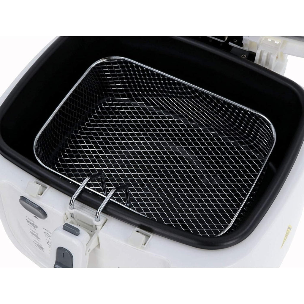 Freidora de Aceite, Freidora Eléctrica con 2,5 Litros de Capacidad, Ventana Superior, Termostato Regulable, Cesta con Mango Abatible, Desmontable para facitilar la Limpieza, Selector de Temperatura: 0ºC-190ºC, Tamaño Compacto, 1,800 W