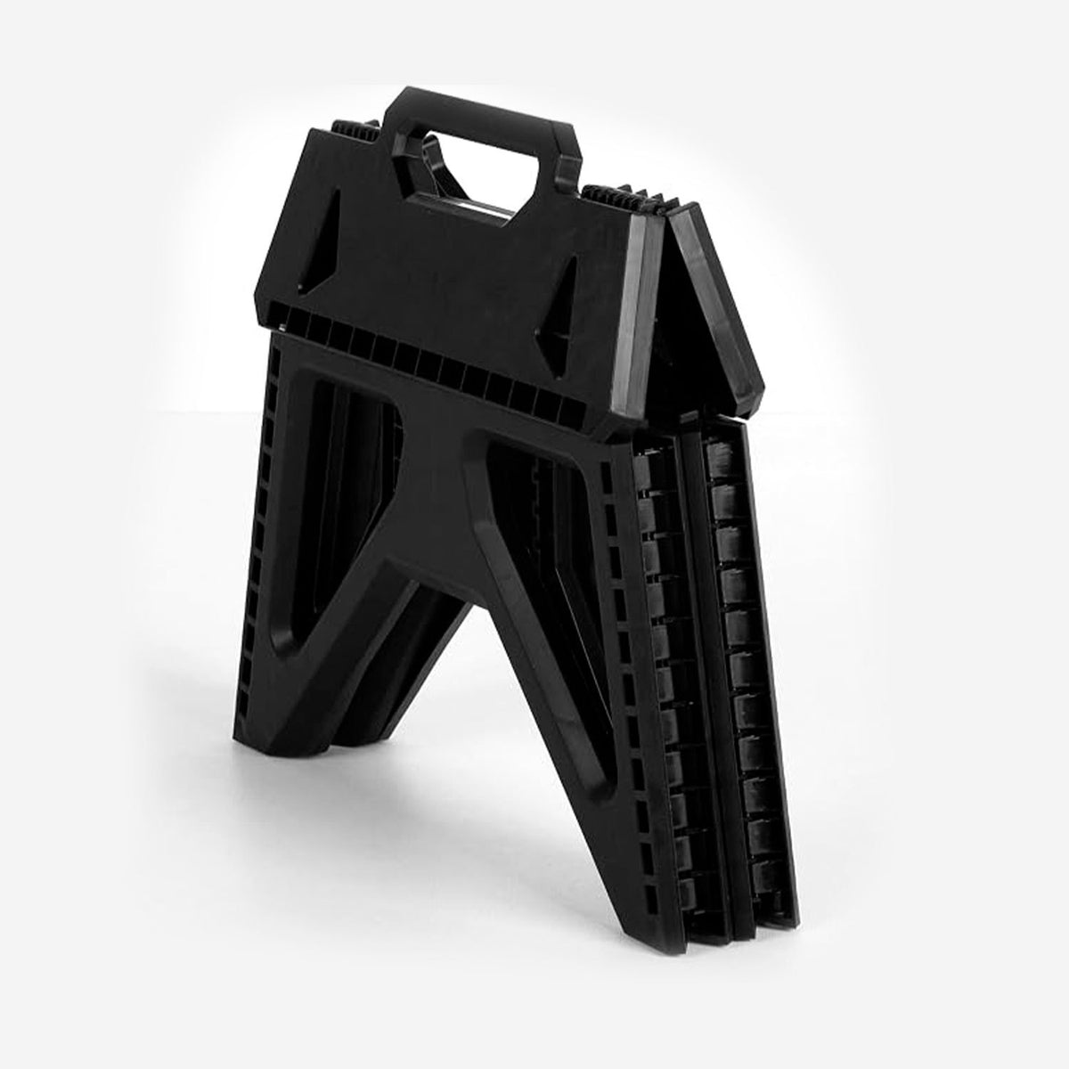 AKTIVE Taburete Plegable Multiusos Portátil con Diseño Antideslizante y Estructura Resistente para Hogar, Cocina y Camping, Soporta Hasta 150kg, 39 x 27 x 23 cm, Negro