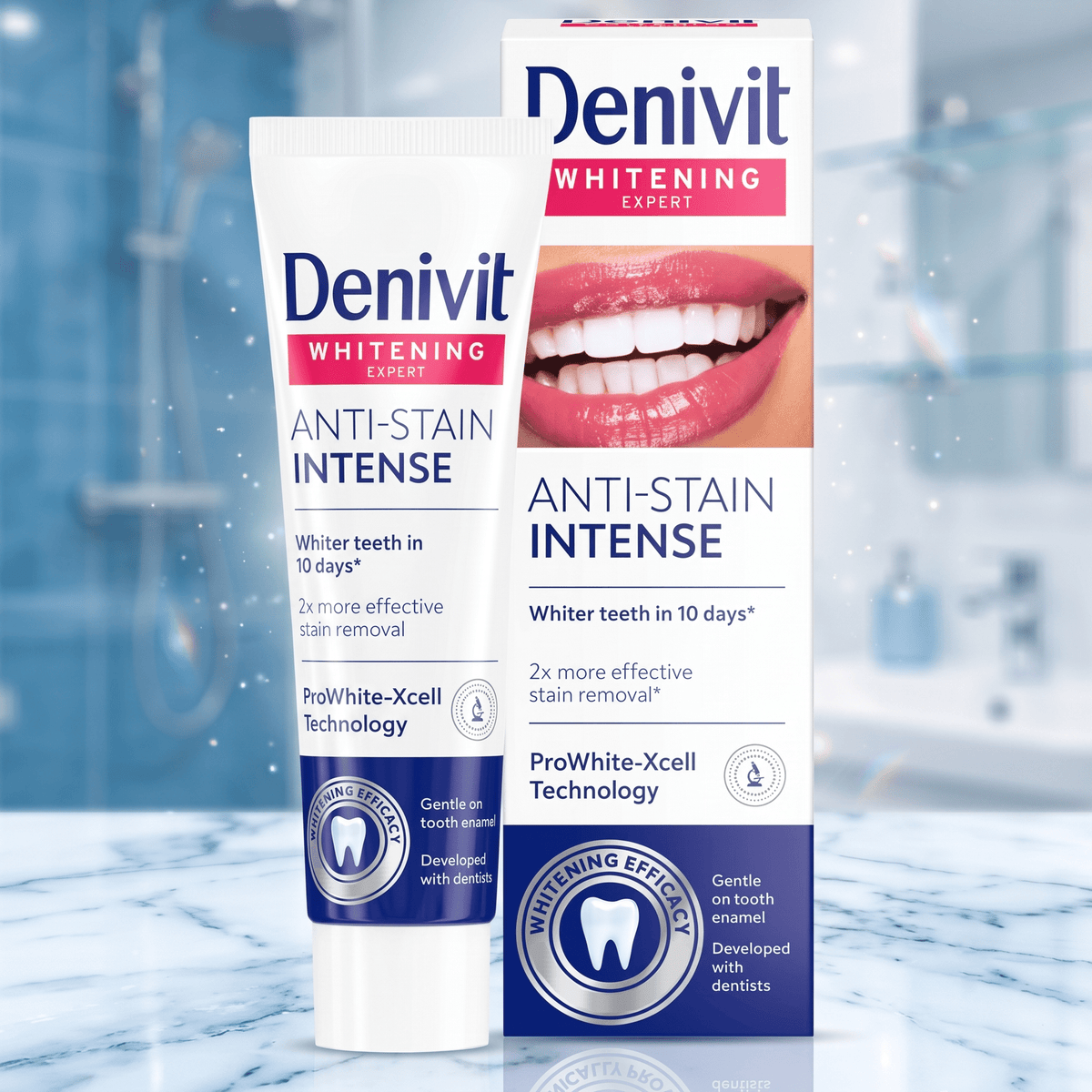 Denivit Pasta de Dientes Anti-manchas Intensivo, Eficaz en Eliminación de Manchas y para Dientes Visiblemente Blancos en 10 Días, 50ml