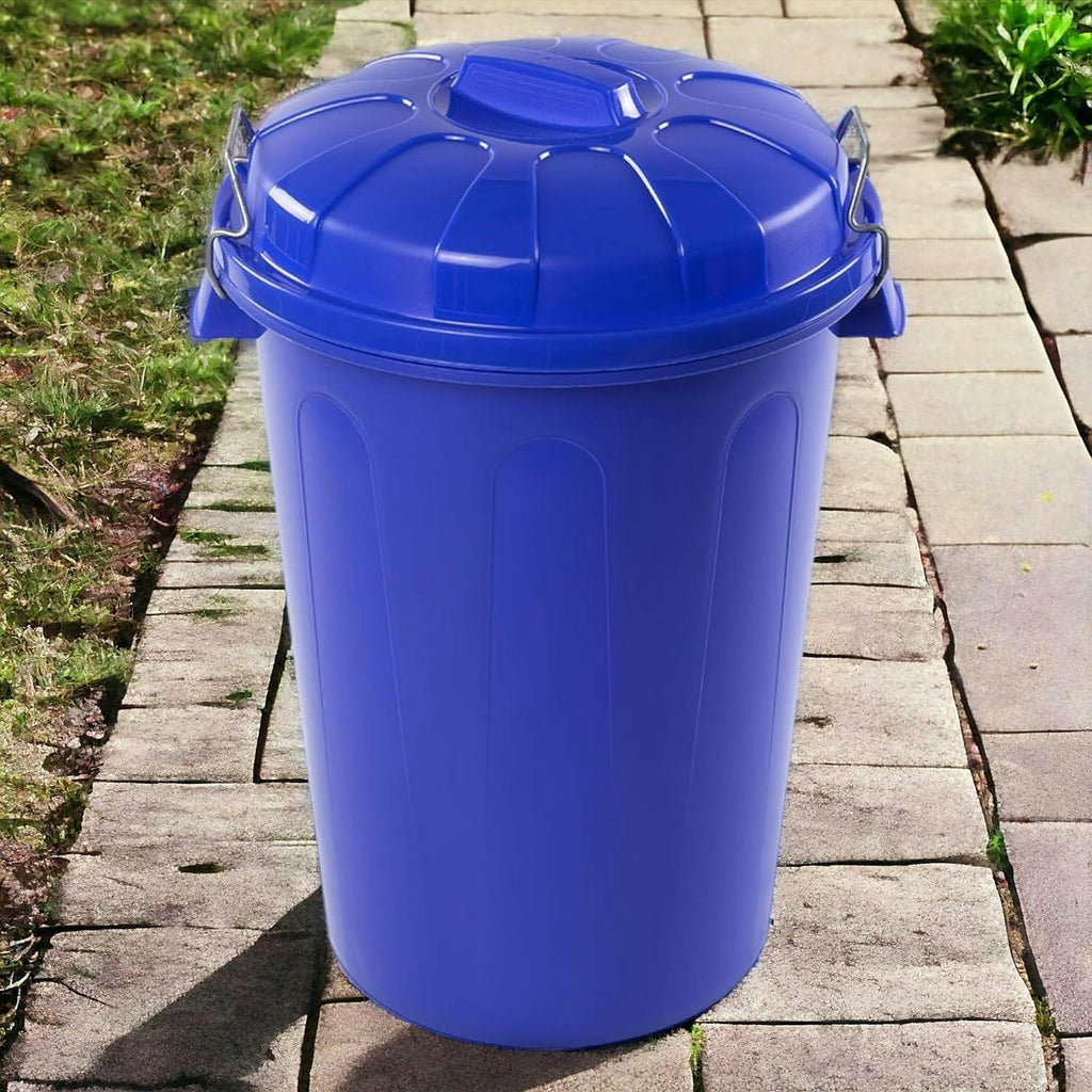 Cubo Basura 100 Litros de capacidad con Tapa. Fabricado en Plastico Resistente, Ideal para Almacenaje de Basura para el Hogar, Oficina o Industria