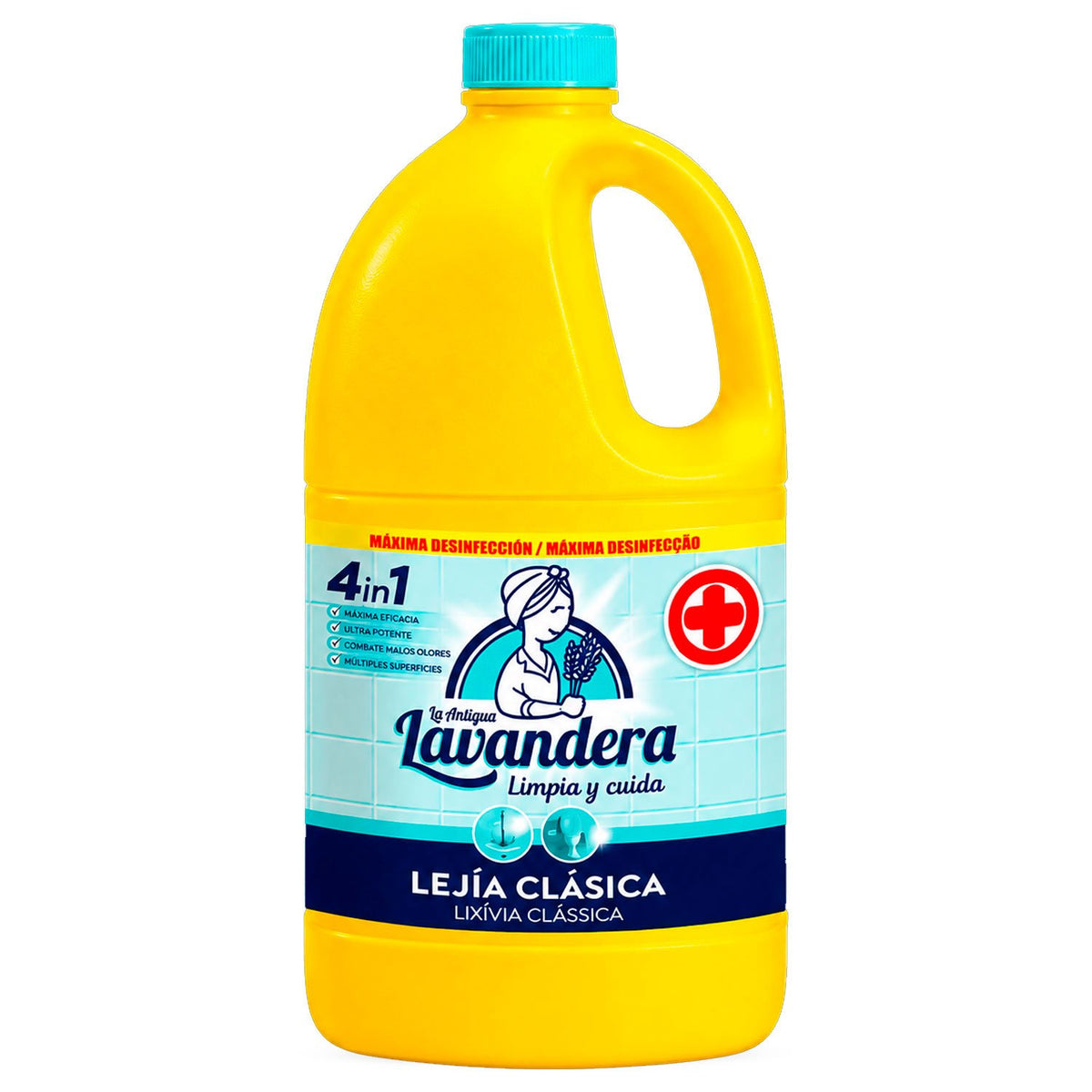 La Antigua Lavandera Lejía Clásica, para Limpieza de Múltiples Superficies, 2 L