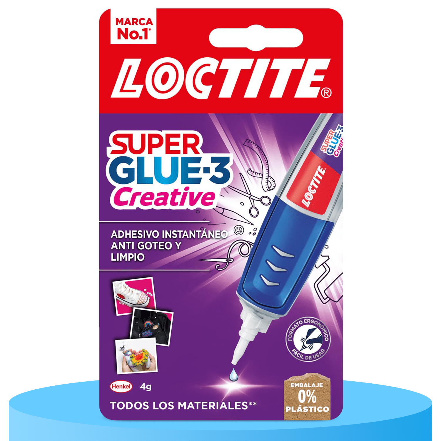 Loctite Super Glue-3 Creative Pen, Pegamento Transparente con Forma de Bolígrafo, Pegamento Instantáneo y Universal Antigoteo, Fácil de Usar y de Gran Precisión, 4g