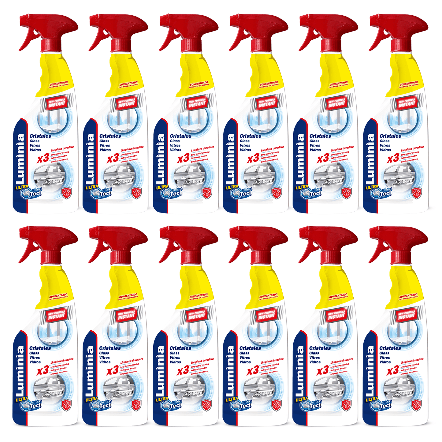 Luminia Limpia Cristales Concentrado Ultra Micro Tech, Limpieza Duradera Triple, Ideal para Cristales y Ventanas, 750ml por Botella