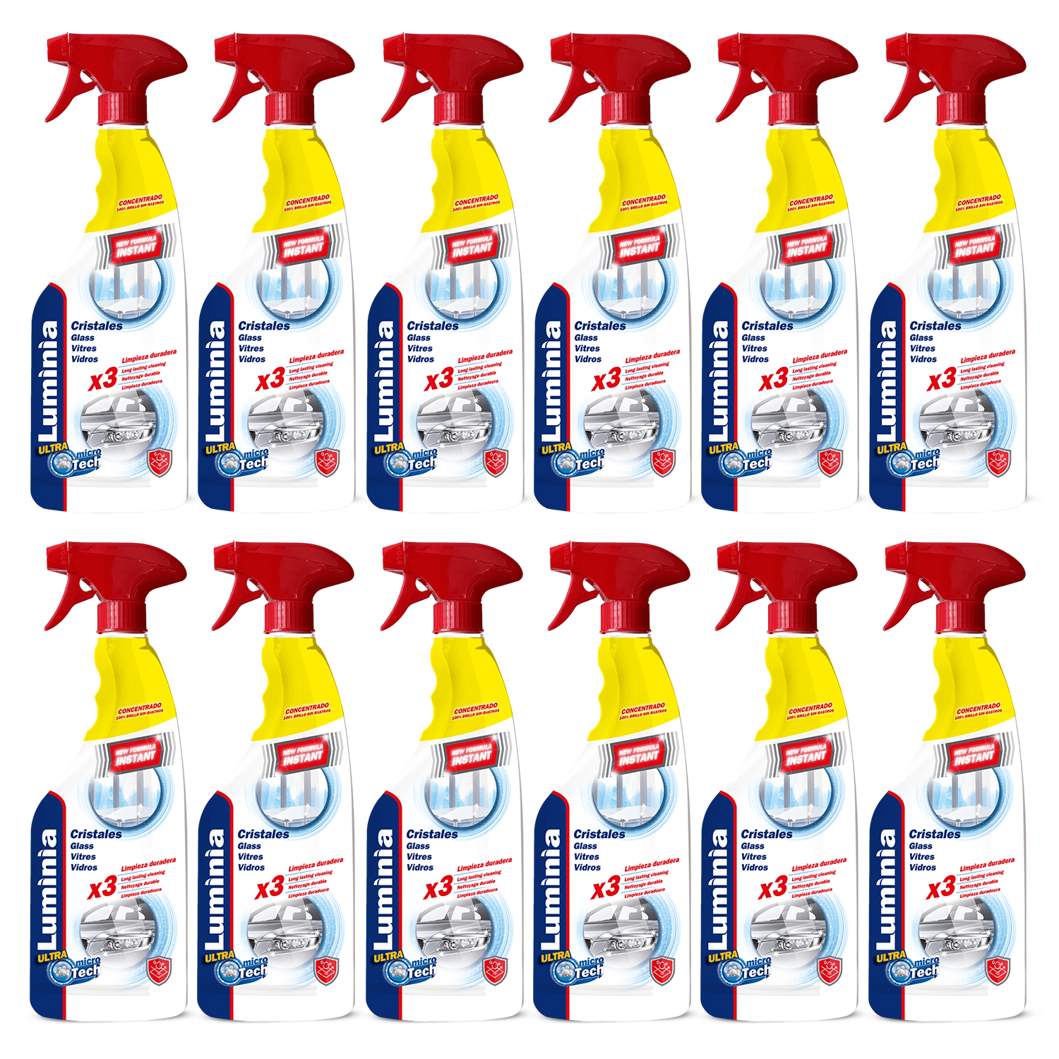 Luminia Limpia Cristales Concentrado Ultra Micro Tech, Limpieza Duradera Triple, Ideal para Cristales y Ventanas, 750ml por Botella