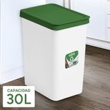 Cubo Basura Cocina de Plástico Resistente, 30L, Cubos de Basura Reciclaje