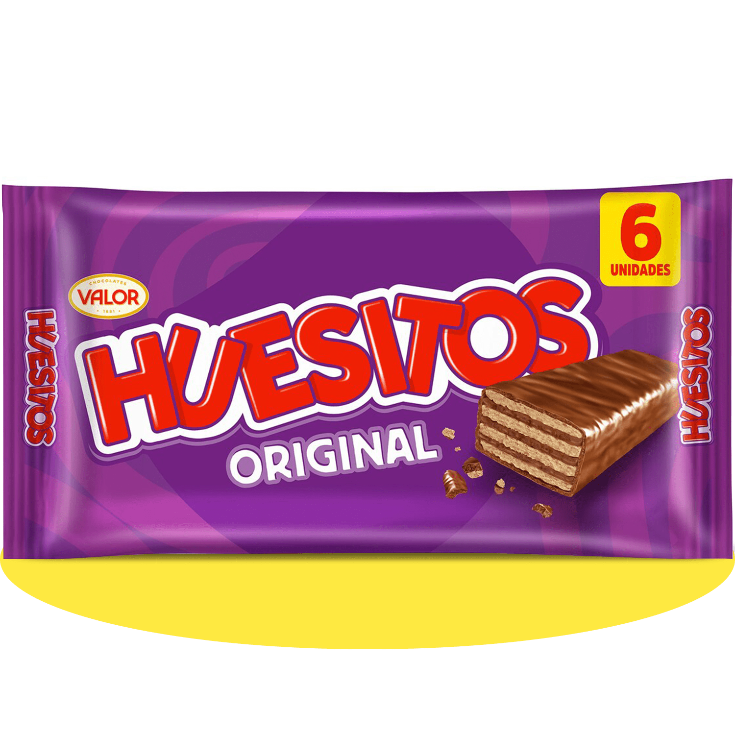 Huesitos Original Pack Ahorro 6 Unidades, Barritas de Barquillo Recubiertas de Chocolate con Leche, Chocolate VALOR, 20g por Barrita, 6 Unidades
