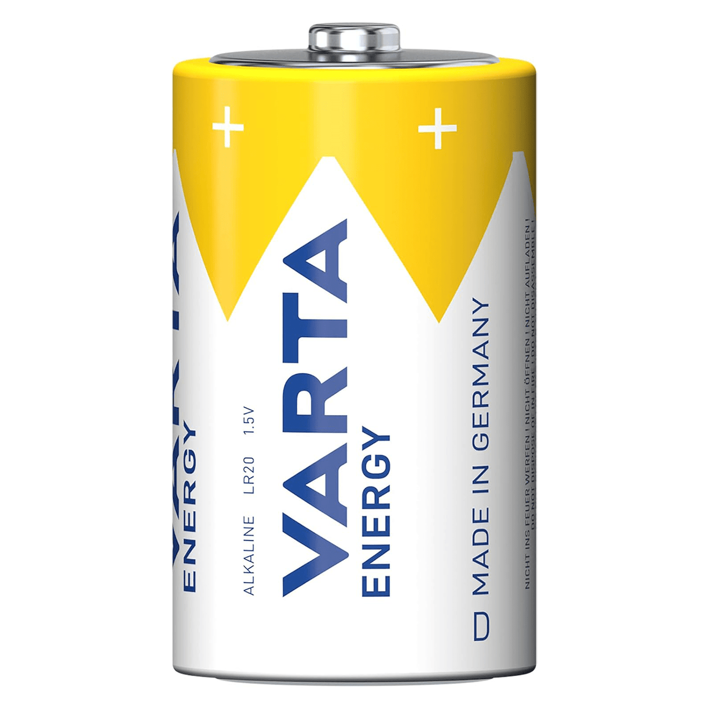 Pilas D Alcalinas de Alto Rendimiento, VARTA Energy, Larga Duración, Energía Potente y Continua, Ideal para Linternas de Alto Consumo, Radios Portátiles, Juguetes Grandes, Equipos de Sonido y Dispositivos Industriales - VARTA