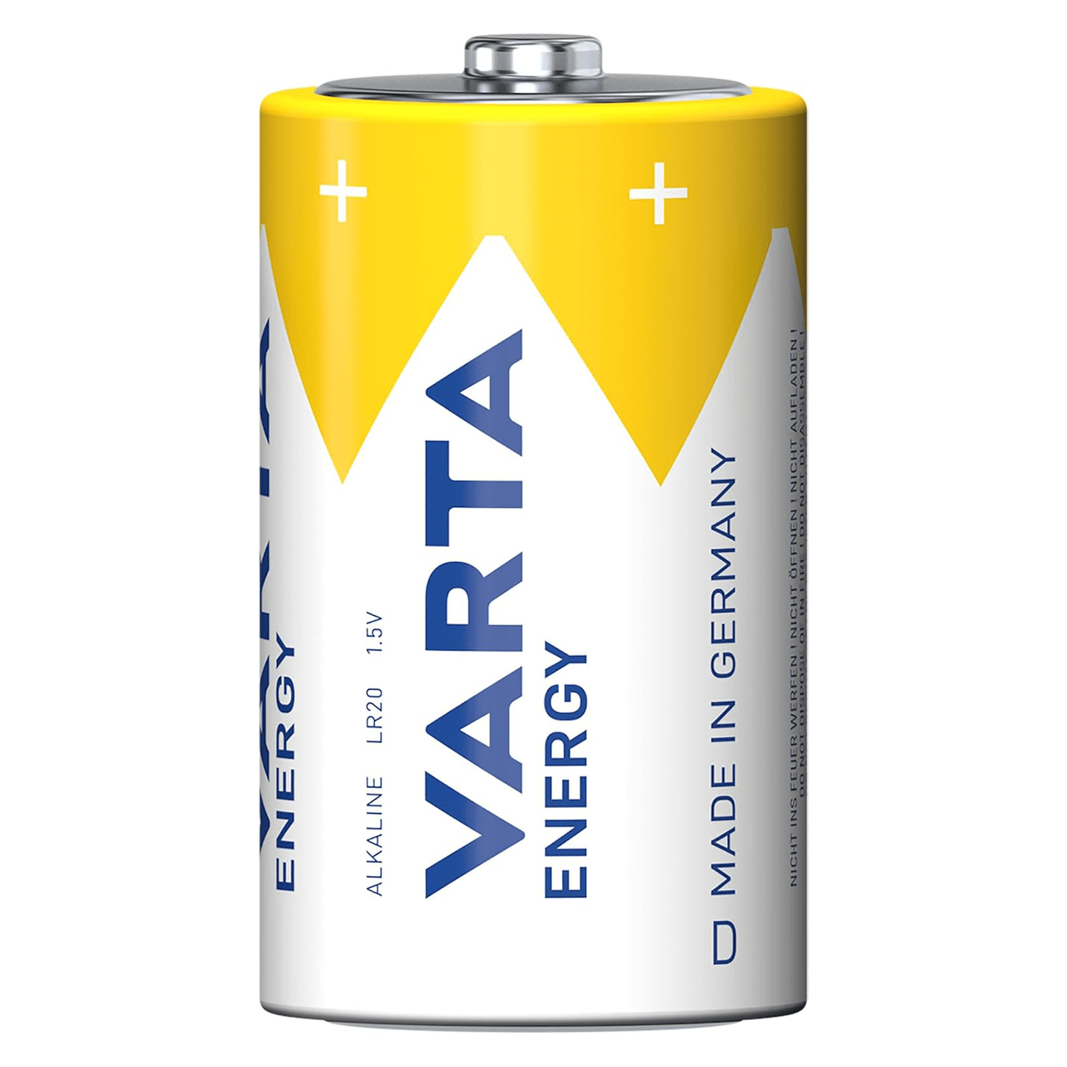Pilas D Alcalinas de Alto Rendimiento, VARTA Energy, Larga Duración, Energía Potente y Continua, Ideal para Linternas de Alto Consumo, Radios Portátiles, Juguetes Grandes, Equipos de Sonido y Dispositivos Industriales - VARTA