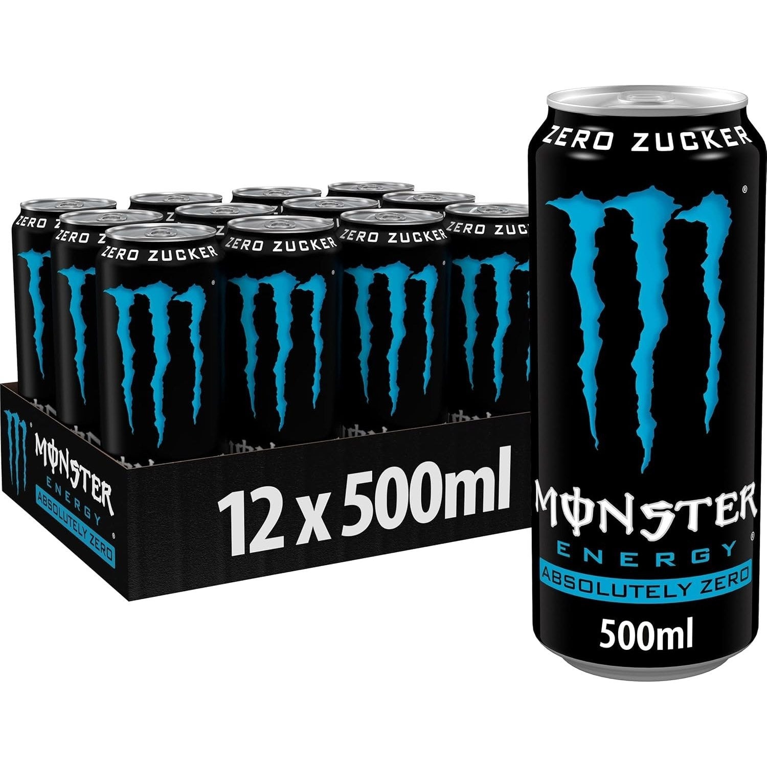 MONSTER ENERGY Bebida Energética, Refresco Energético, Pack 12/24 Latas de 500ml