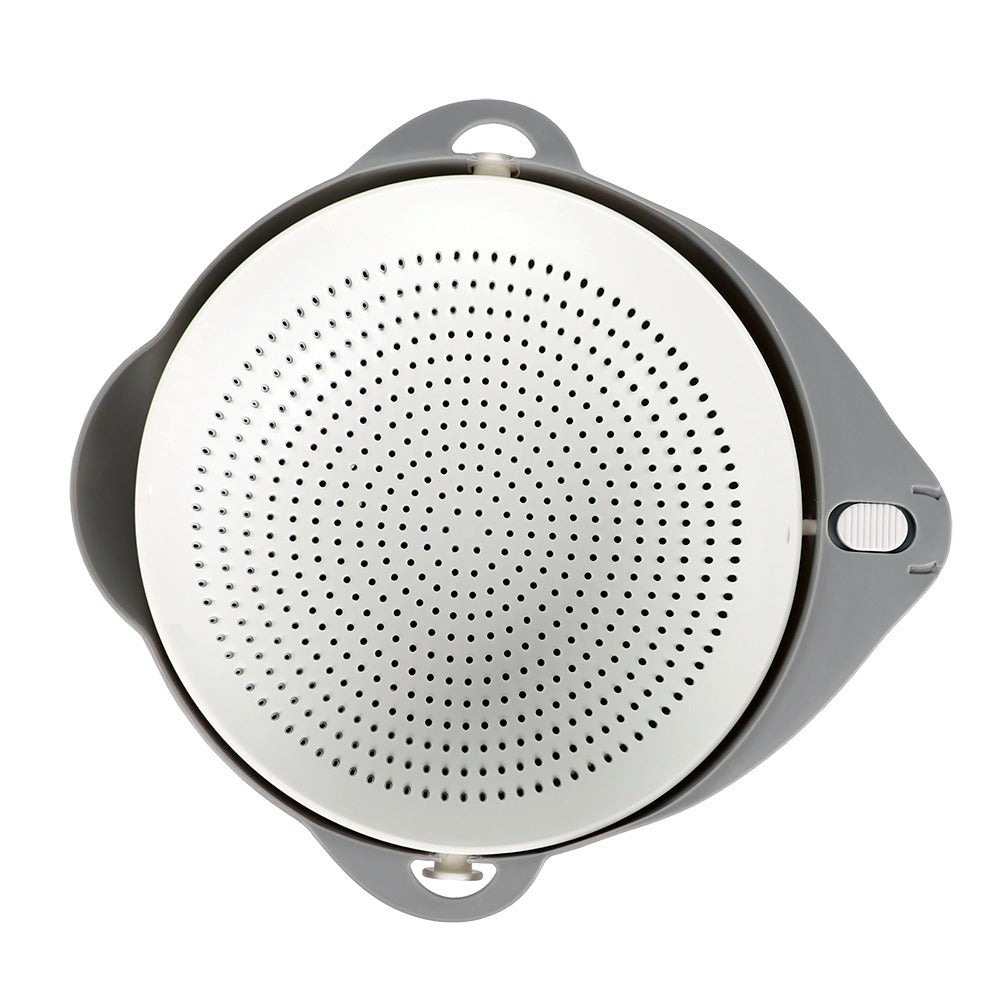 Cuenco Escurridor, Colador de Cocina, Colador Basculante con Asa de Agarre, Desmontable y Fácil de Limpiar, Botón de Bloqueo, Hecho de Plástico Resistente, 24 x 13 cm