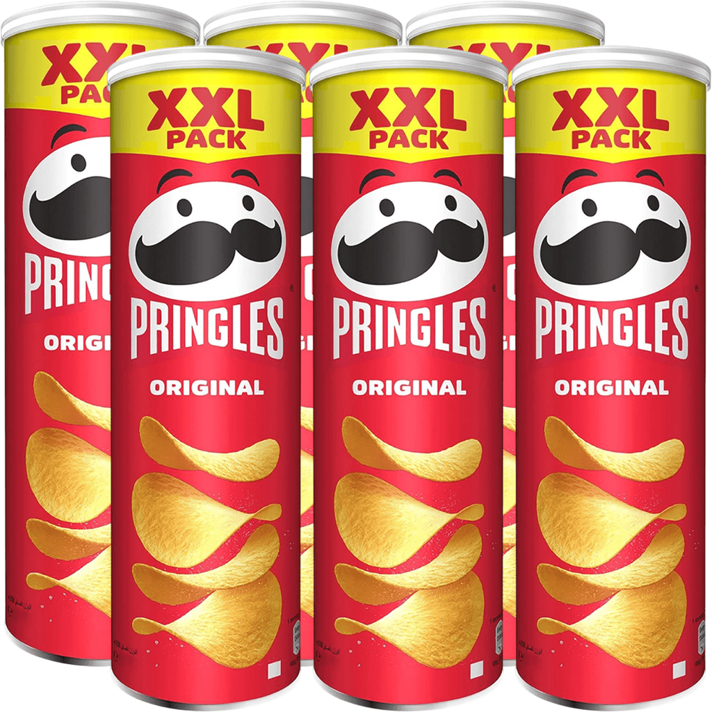 Pringles Original, Snack de Patatas Fritas sabor Original, Tamaño XXL de 185g, Pack de 6 Unidades