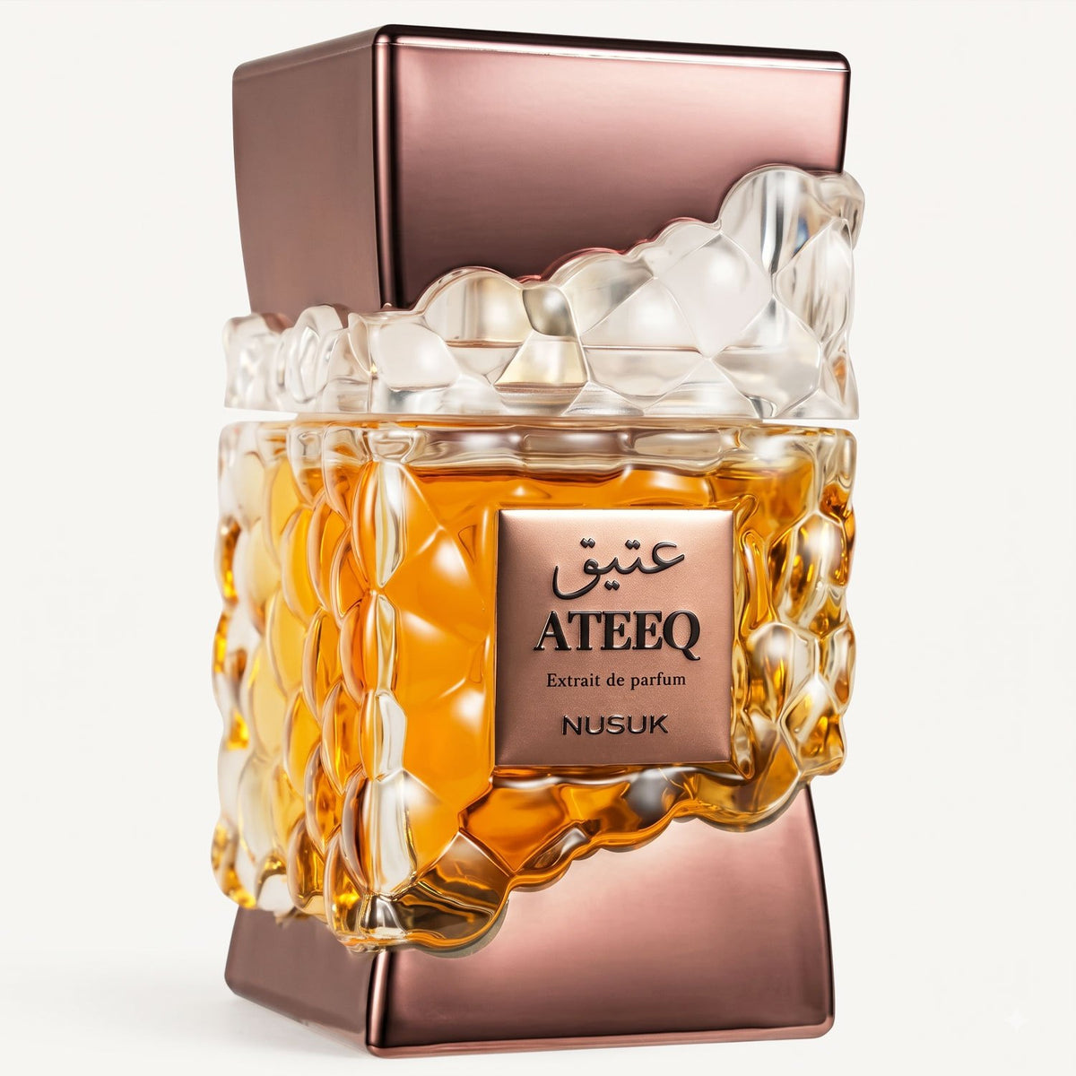 Nusuk Ateeq Extrait de Parfum, Perfume Árabe para Hombre con Aroma Dulce y Especiado, Notas de Miel, Canela, Vainilla y Almizcle, 100 ml