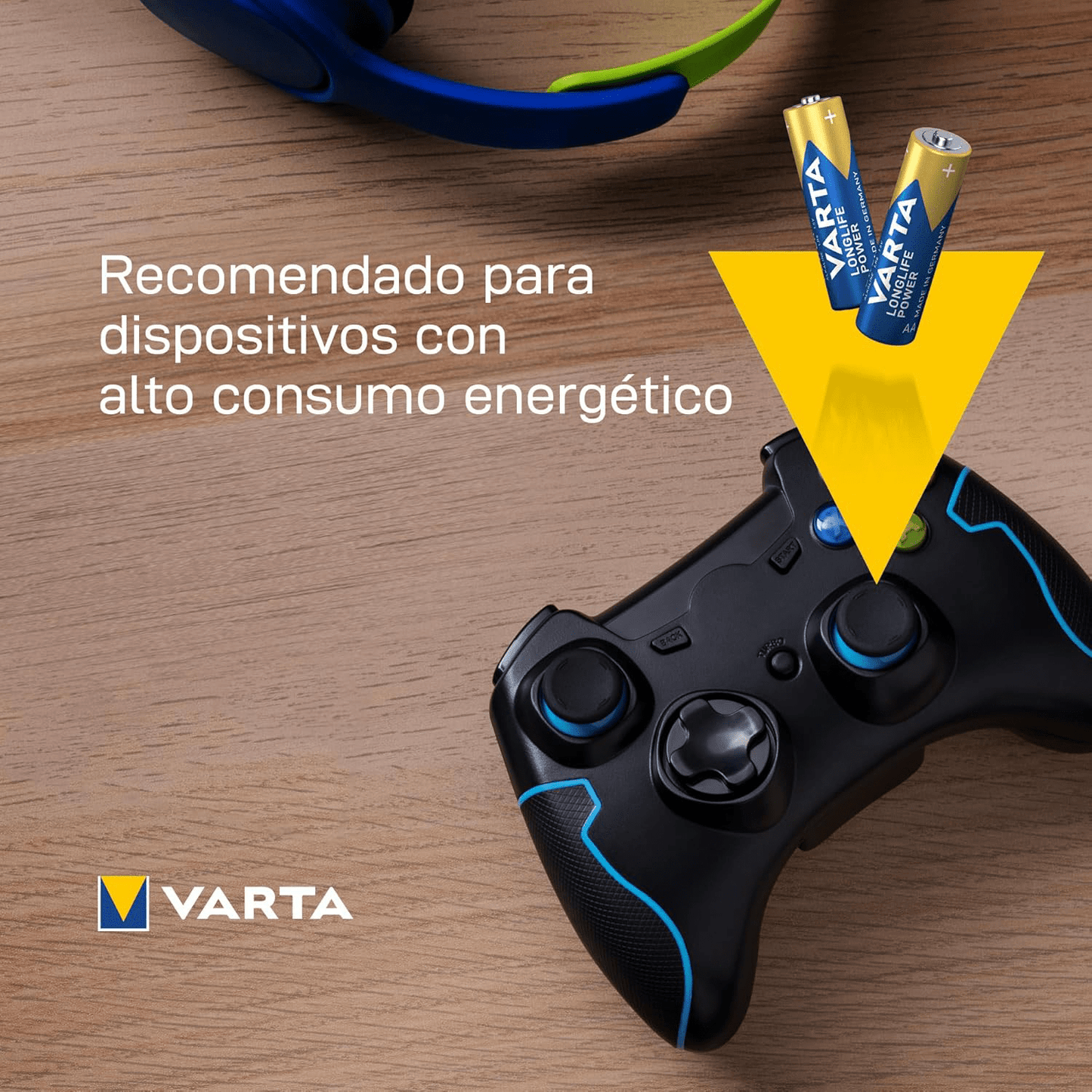 Pilas AA Alcalinas de Alto Rendimiento, VARTA Longlife Power, Ultra Larga Duración, Energía Continua, Ideal para Controles Remotos, Juguetes Electrónicos, Linternas, Lámparas, Relojes, Cámaras y Otros Dispositivos de Uso Diario - VARTA