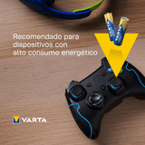 Pilas AA Alcalinas de Alto Rendimiento, VARTA Longlife Power, Ultra Larga Duración, Energía Continua, Ideal para Controles Remotos, Juguetes Electrónicos, Linternas, Lámparas, Relojes, Cámaras y Otros Dispositivos de Uso Diario - VARTA