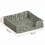 Servilletero de Mesa Tejido, para Organizar Servilletas en Cocina y Comedor, Diseño Decorativo de Estilo Natural, Color Gris, 18 x 18 x 5 cm