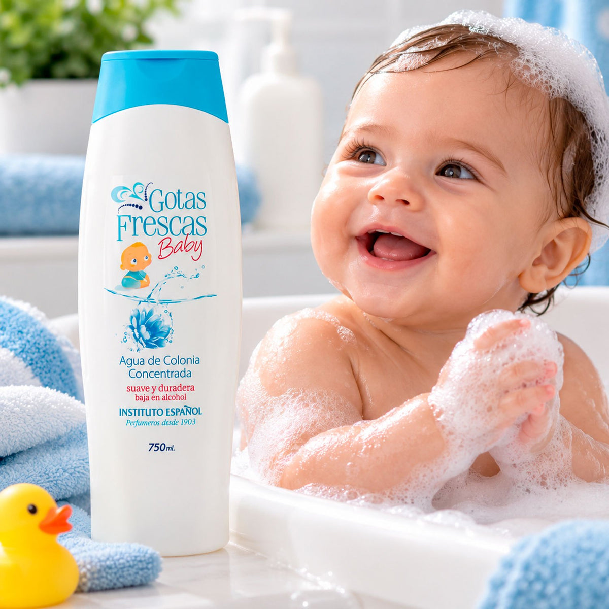 Instituto Español Gotas Frescas Baby Agua de Colonia, Colonia Infantil de Aroma Fresco y Suave, Pack de 2 Unidades de 750 ml Cada Una, 1.5 L en Total