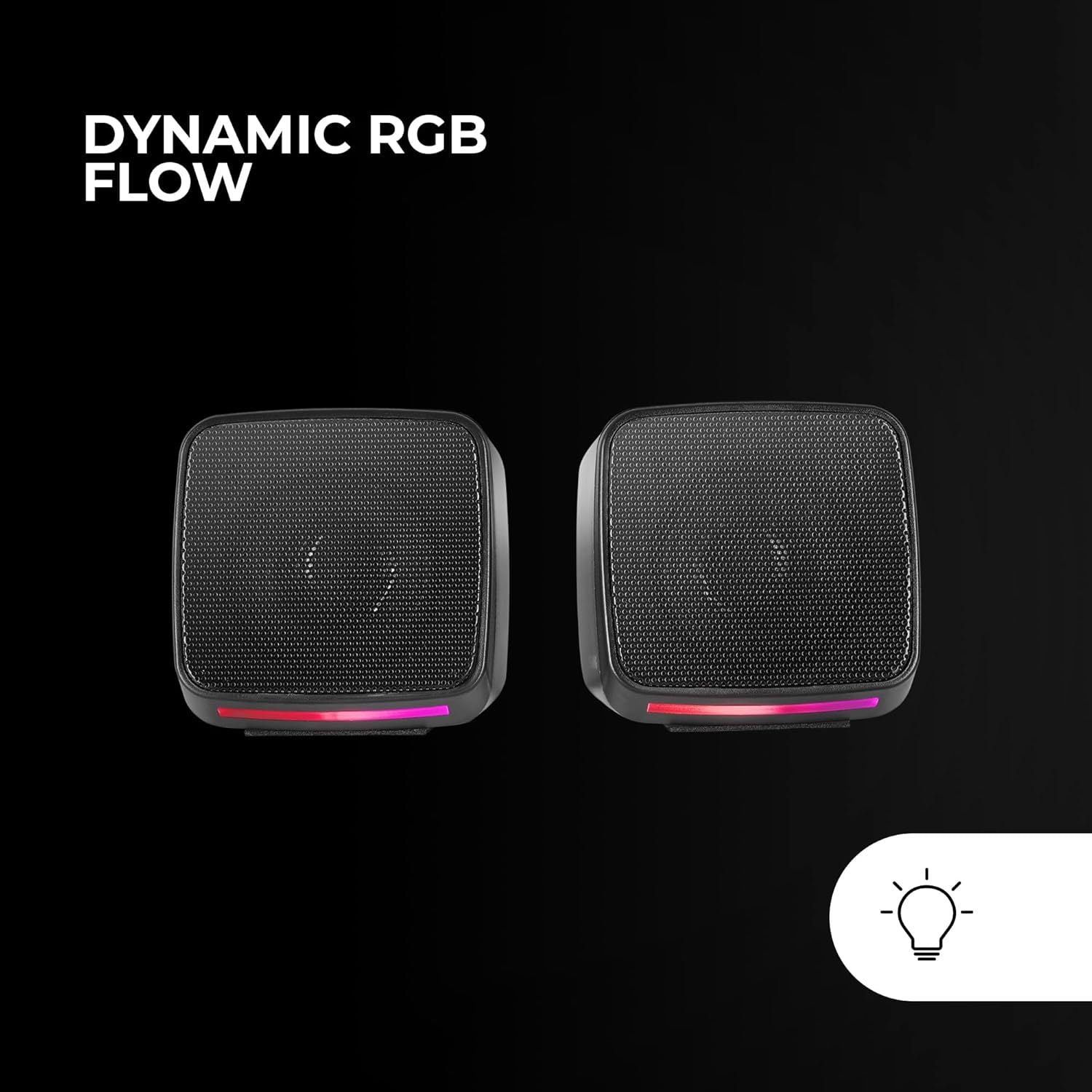 Mars Gaming MS-Pro, Altavoces Compactos 10W, Iluminación RGB Flow Dinámica, Altavoz PC con Caja de Control y Entrada Jack 3.5mm, Altavoces Gaming Compatibles con PC/Mac/Smartphone/Tablet, Negro