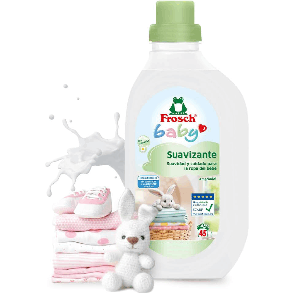 Frosch Suavizante de Ropa Concentrado Liquido para Lavadora para Ropa de Bebé, Apto para Pieles Sensibles, Hipoalergénico, 900 ml
