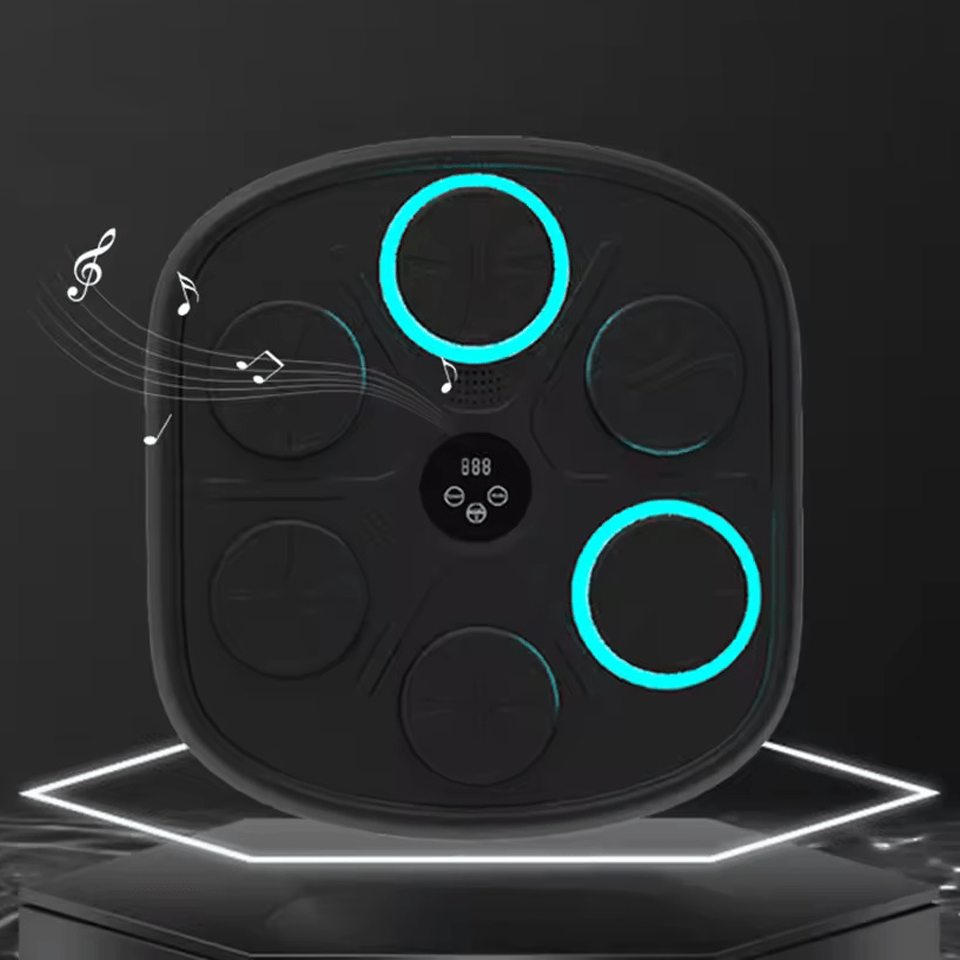 Tablero de Boxeo Electrónico, Máquina de Boxeo Musical con 9 Velocidades / Modos, Incluye Guantes, Zona de Golpeo Blanda y Flexible, Resistente a los Golpes, Velocidad Ajustable, Perfecto para Ejercicio en Interiores, Fácil Instalación y sin Taladros