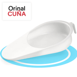 Orinal Cuña Cama, Orinal Unisex, Orinal Mujer, Orinal Hombre, Recipiente para Recogida y Evacuación de Orina y Heces, Ideal para Personas que deben guardar Reposo en la Cama