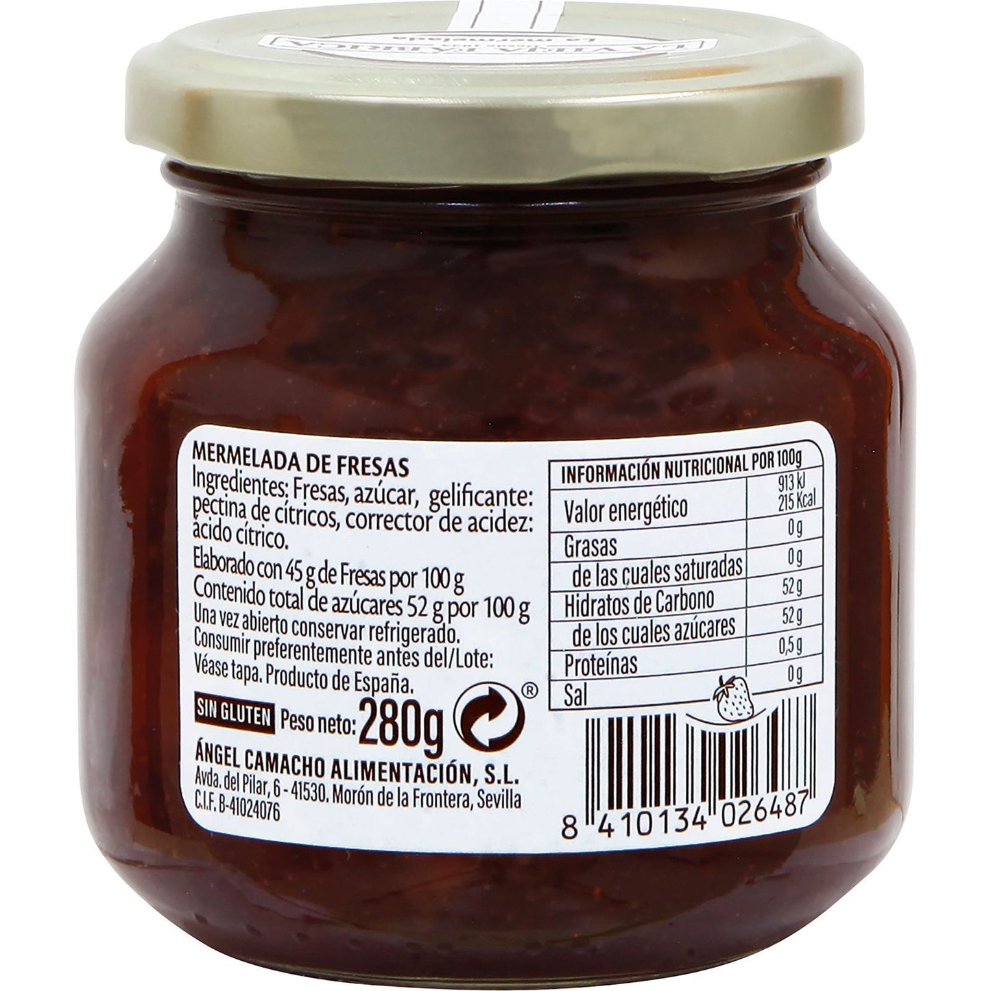 Mermelada de Fresa Tradicional La Vieja Fábrica, Tarro de 280gr