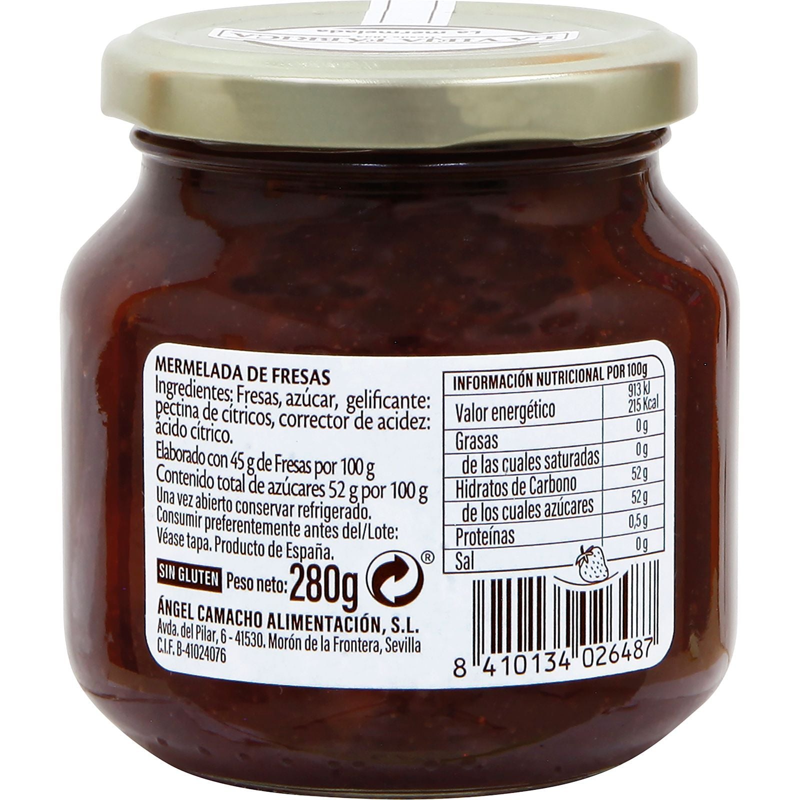 Mermelada de Fresa Tradicional La Vieja Fábrica, Tarro de 280gr