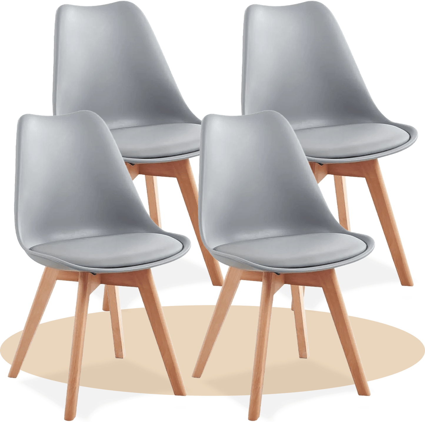 1/2/4/6 Unidad Sillas para Comedor, Sillas para Cocina con Asiento Blando, Tapizado y Patas Resistentes de Madera de Haya, Sillas Nórdicas