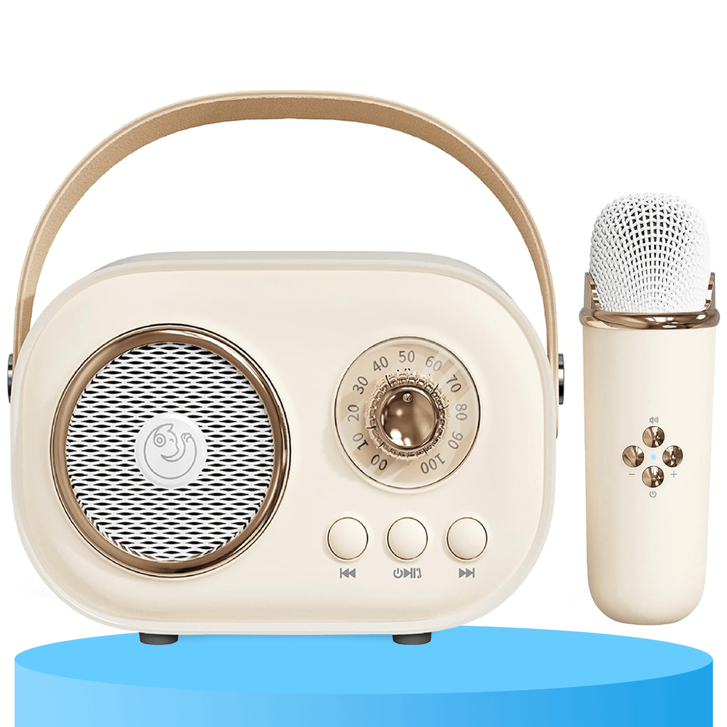 Mini Karaoke Portatil, Altavoz con Micrófono Inalámbrico para Cantar, Efectos de Voz, Ideal para Fiestas