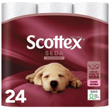 Scottex Papel Higiénico Seda Acolchado, Rollos Acolchados de Tres Capas que ofrecen Máxima Suavidad y Cuidado con Aroma Suave