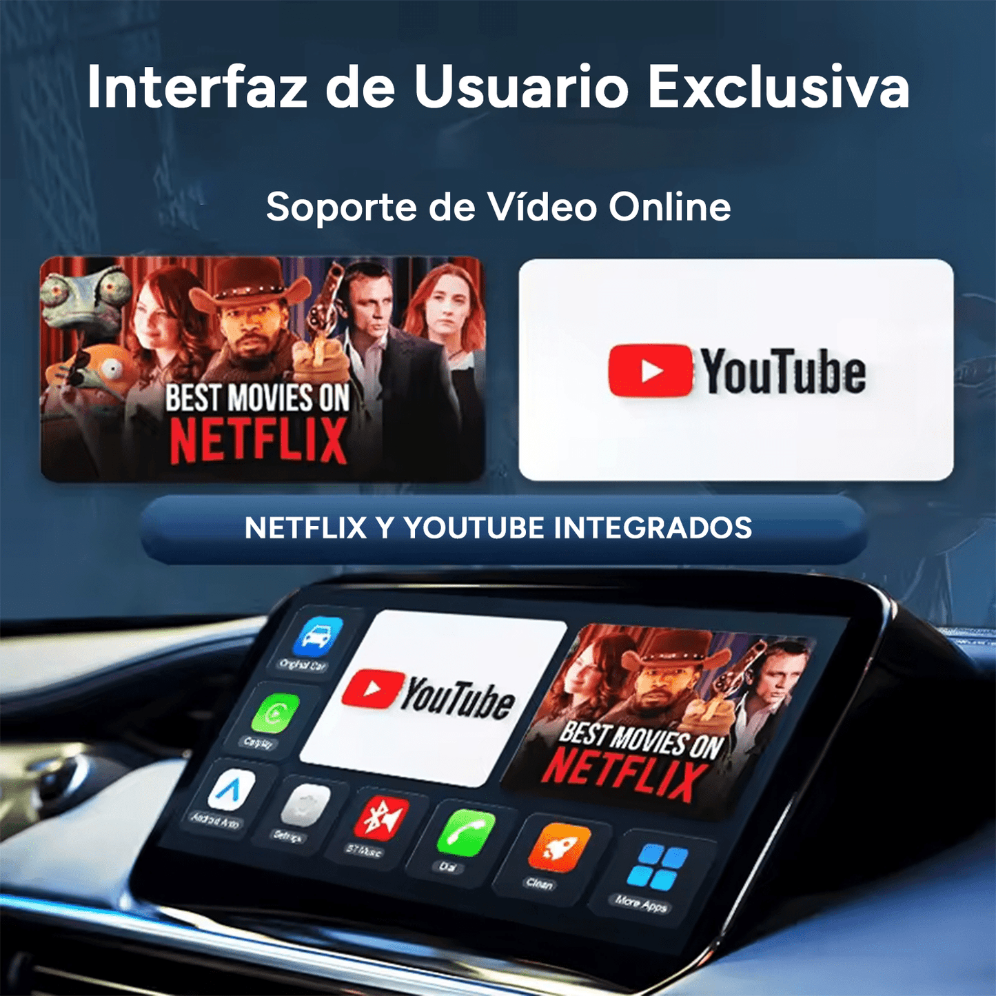 Adaptador CarPlay Inalámbrico compatible con CarPlay y Android Auto con Cable, Bluetooth 5.0, WiFi 5.8GHz, Procesador Quad-Core A53, Soporte Multimedia y Streaming, Diseño Compacto, Listo para Usar