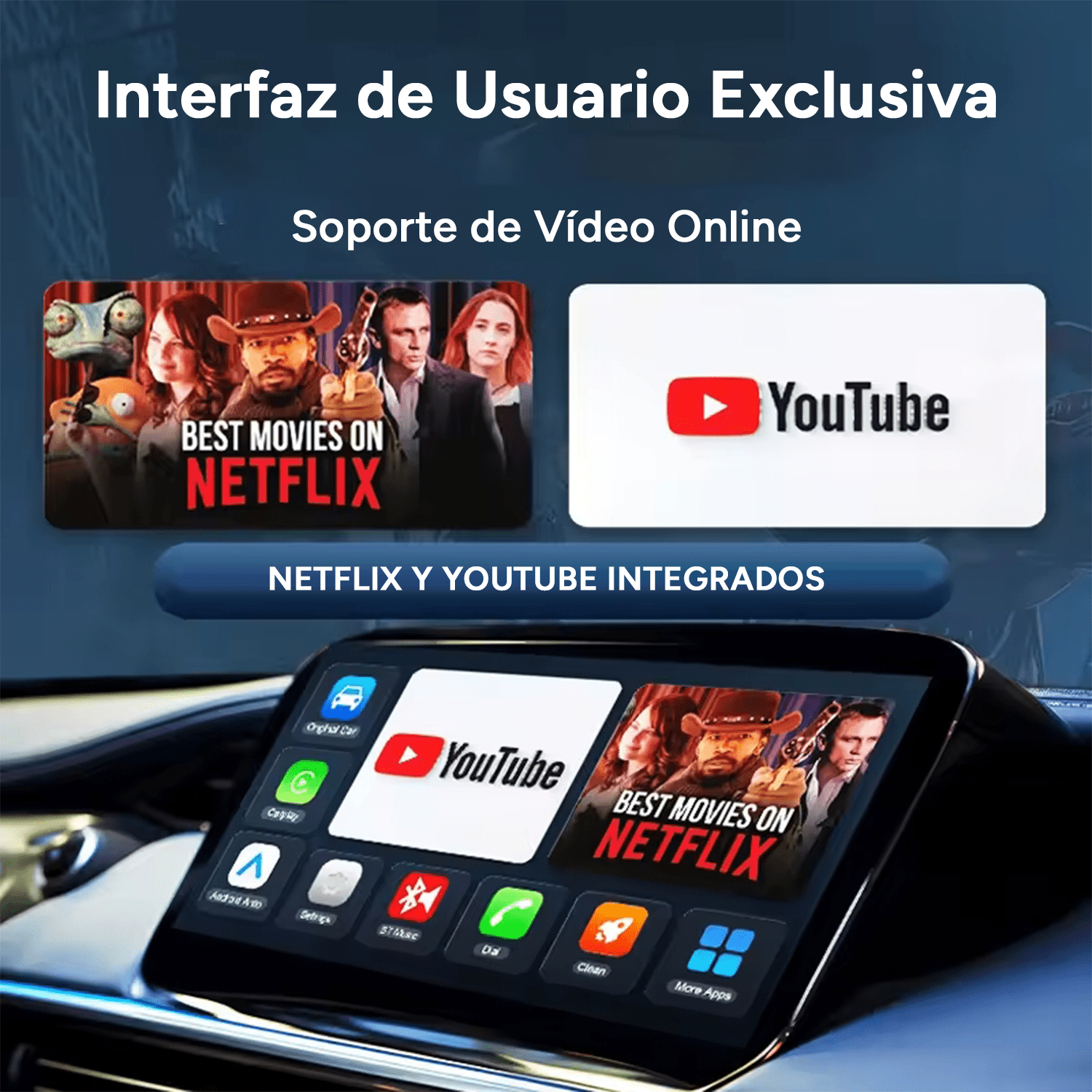 Adaptador CarPlay Inalámbrico compatible con CarPlay y Android Auto con Cable, Bluetooth 5.0, WiFi 5.8GHz, Procesador Quad-Core A53, Soporte Multimedia y Streaming, Diseño Compacto, Listo para Usar