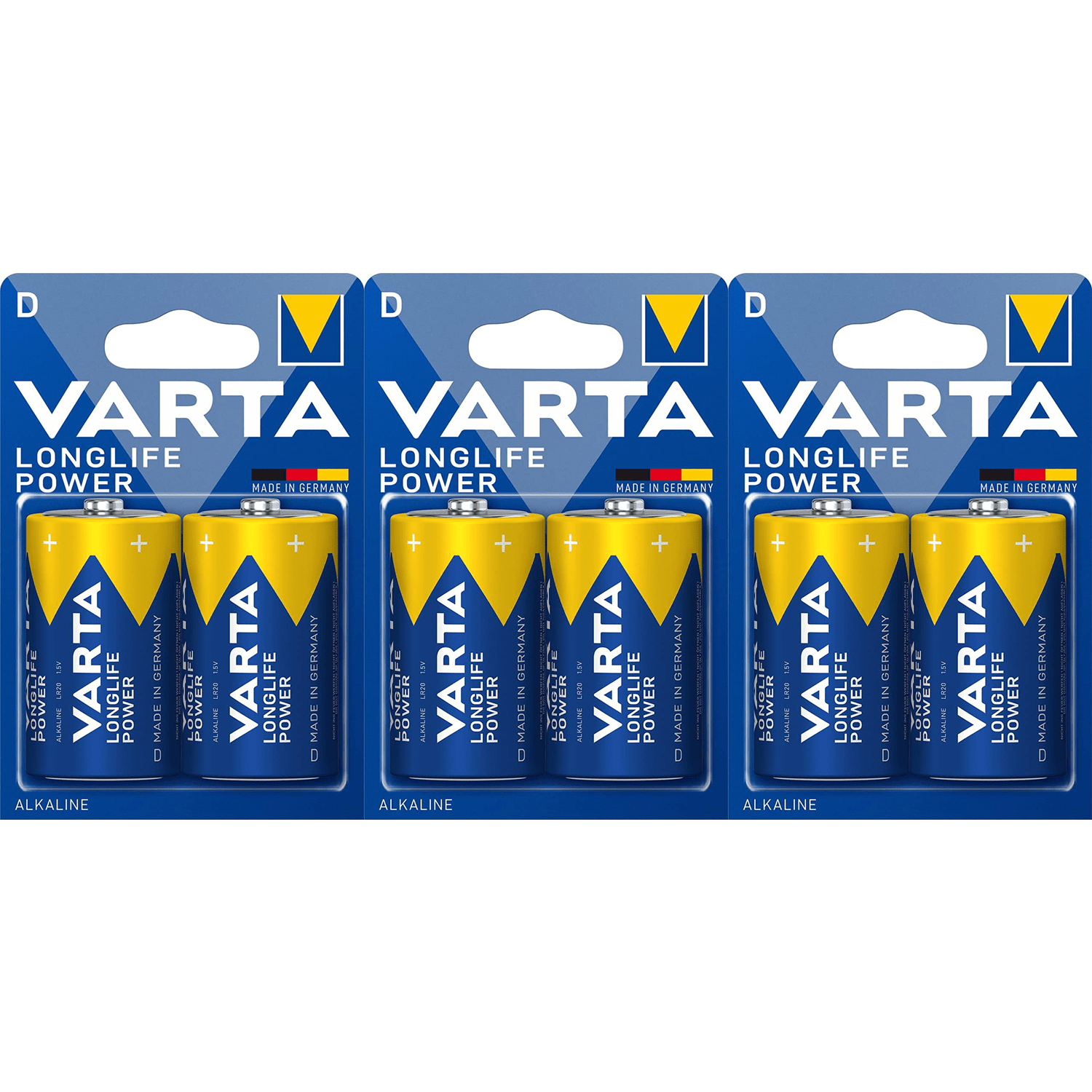Pilas D Alcalinas de Alto Rendimiento, VARTA Longlife Power, Ultra Larga Duración, Energía Potente y Continua, Ideal para Linternas de Alto Consumo, Radios Portátiles, Juguetes Grandes, Equipos de Sonido y Dispositivos Industriales - VARTA