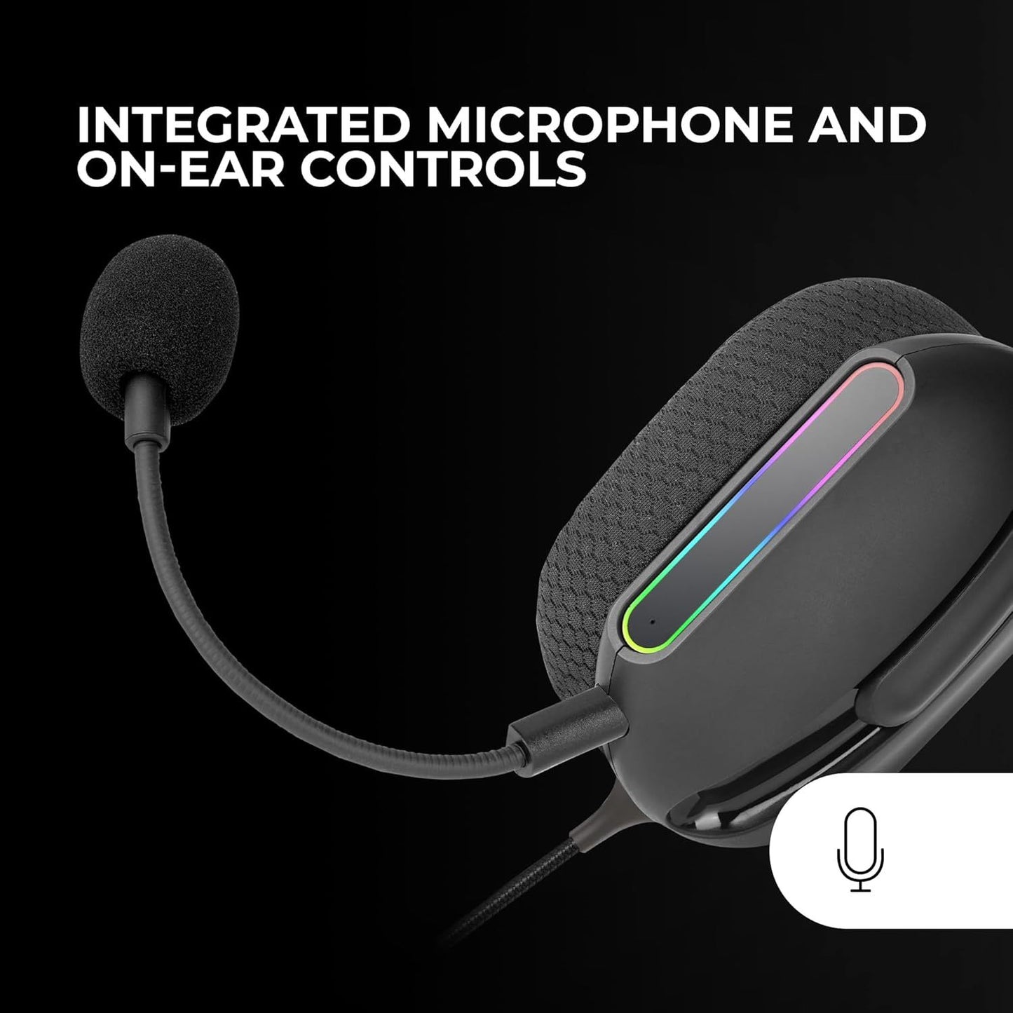 Mars Gaming MH-Pro, Auriculares Gaming ARGB Flow, Sonido Envolvente, Almohadillas Air 3D, Micrófono, PS4, PS5, Xbox One, Xbox Series X-S, Switch, Switch 2, Windows, Mac, Smartphone y Tablet, Negro